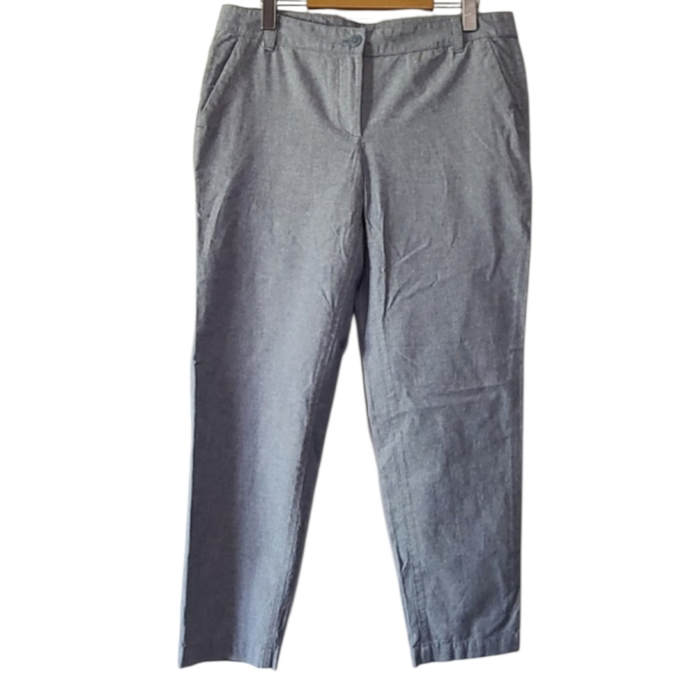 Talbots The Weekend Chino Chambray Cotton Pants Women’s 8P Casual Blue